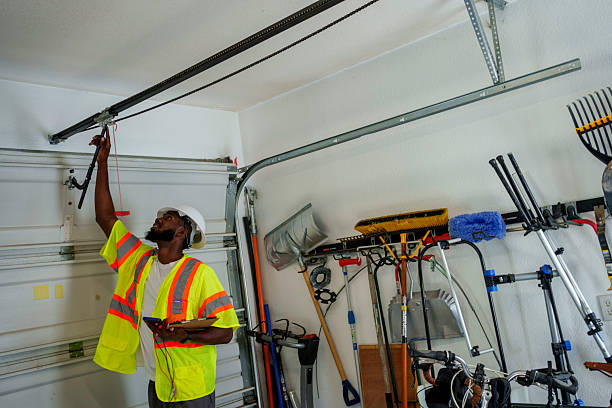 Professional Garage Door Installation technician working in South Hill, VA